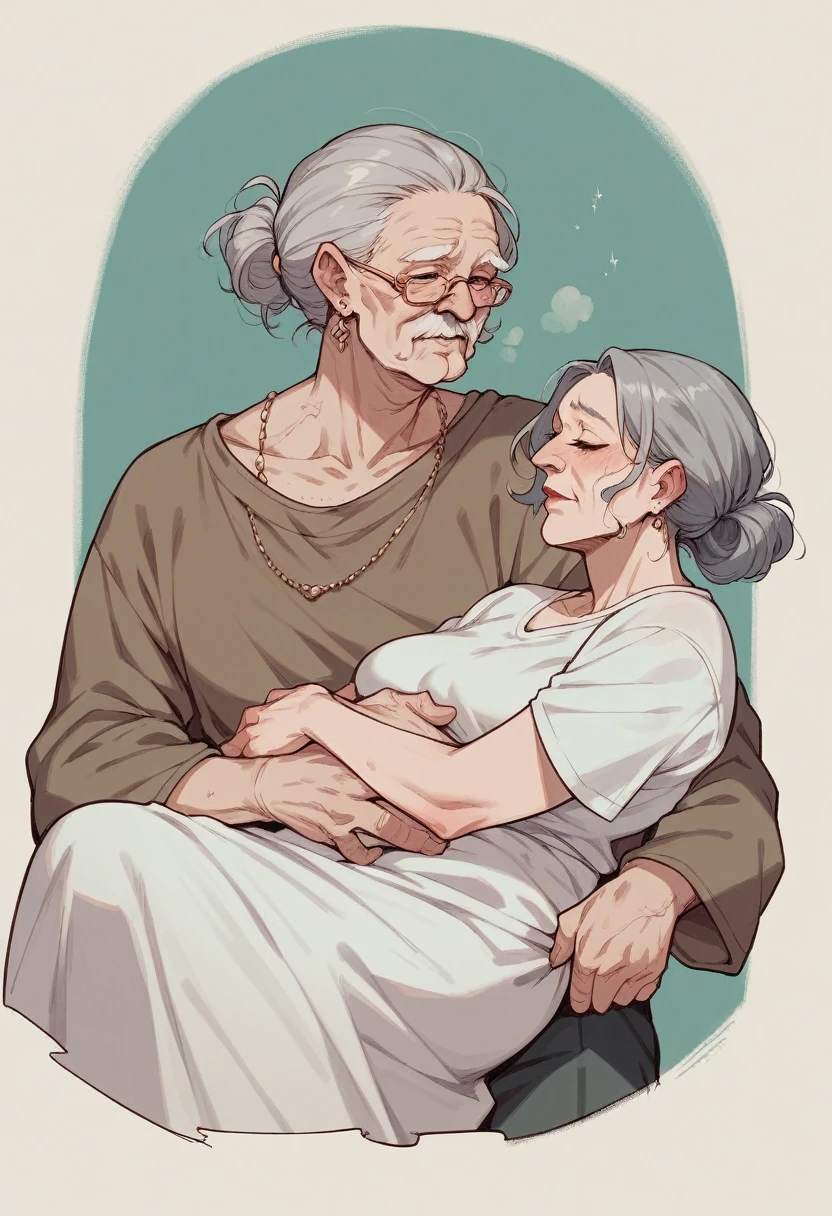 Grey hair, old woman, nursing home,