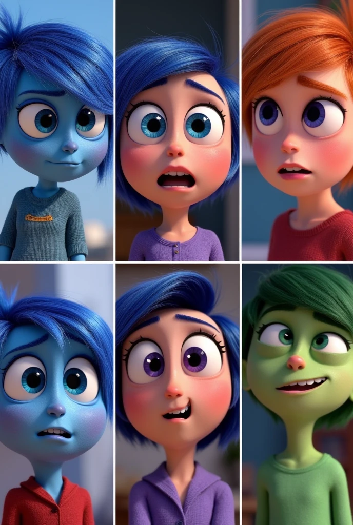 All of Riley's emotions from the movie Inside Out 2 in Pixar format