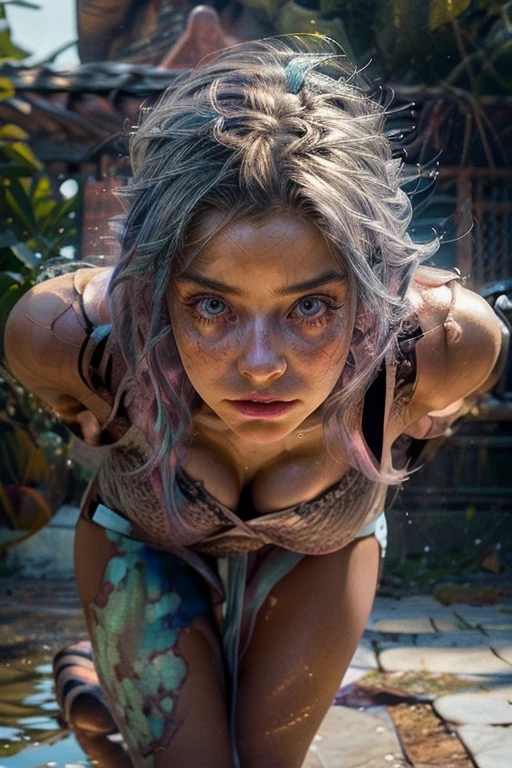 (us-000020:1.2), (ultra photorealist:1.3), (masterpiece:1.4), Best Quality, ((realist)), high quality, ultra detailed, ((realist anime face)), ((realist skin)), ((realist body)), ((pose sexy)) (Best Quality:1.1), (illustration:1.05), (1 girl:1.05), (Beautiful:1.05), (beautiful detailed eyes:1.05), (cinematic light:1.1), light blue reflections, full body pink hair, 1 girl, Beautiful tyrant portrait, aquamarine hair, bright Eyes, White dress, temple, looking at the viewer,