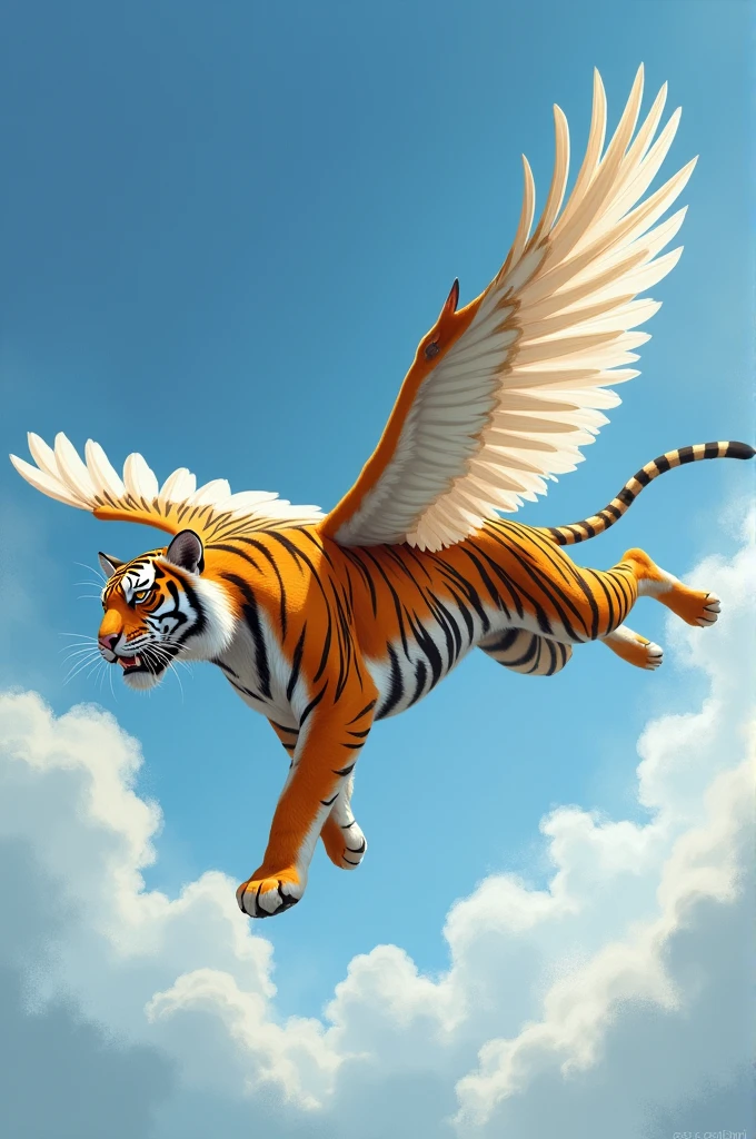 tiger flying in the sky