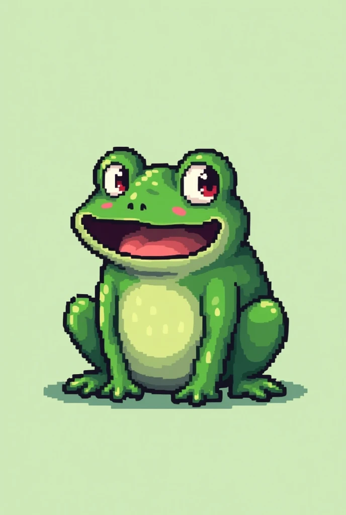 Make me a minecraft skin of a frog with an owo face but pixelated
