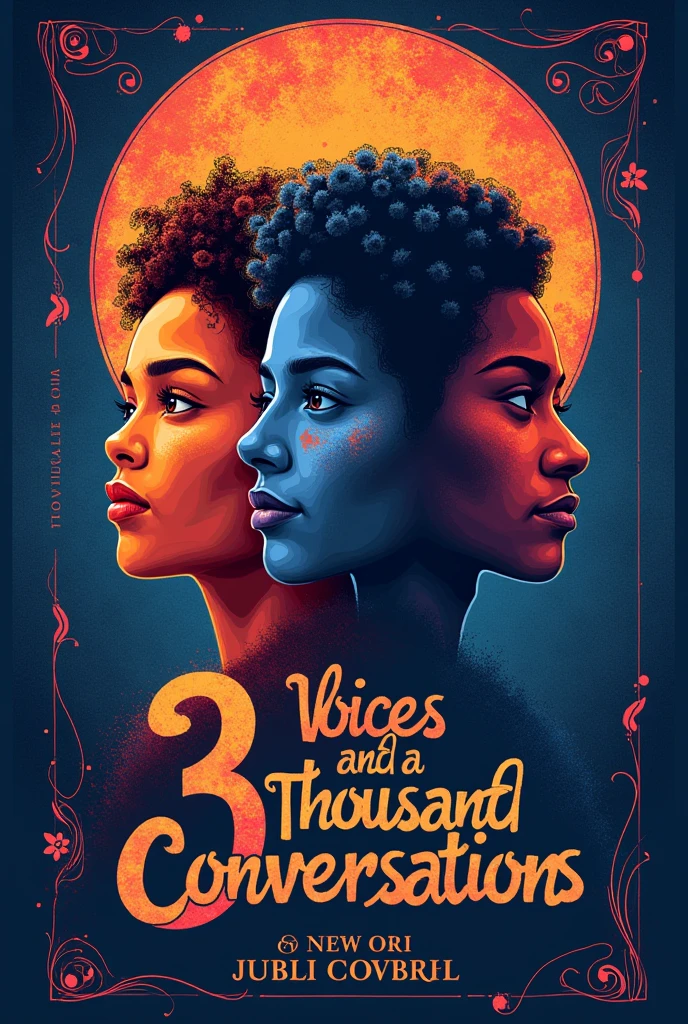 Create a flyer for a podcast called 3 voices and a thousand conversations