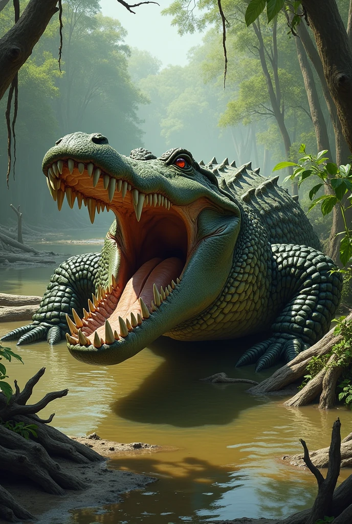 Please draw an illustration of a crocodile