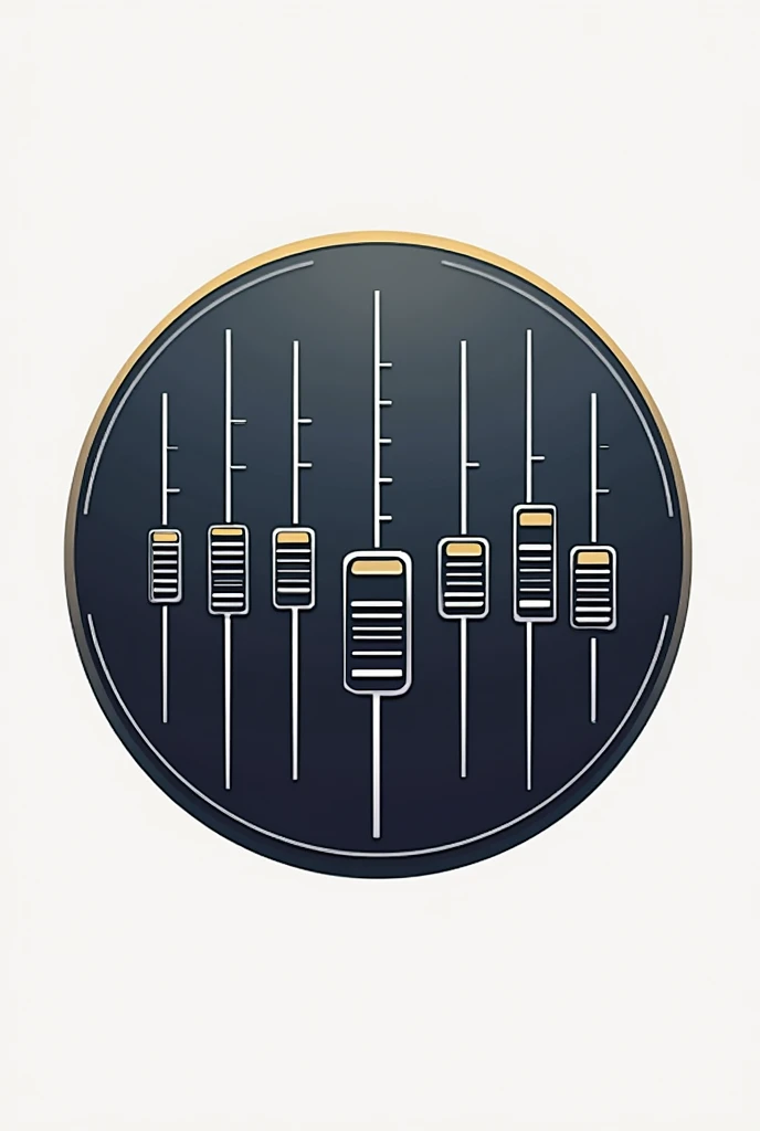 Create a logo for the profile of an audio technician named Thiago Justino. As a prominent name, include mixing elements such as Faders in the logo. , Knobs