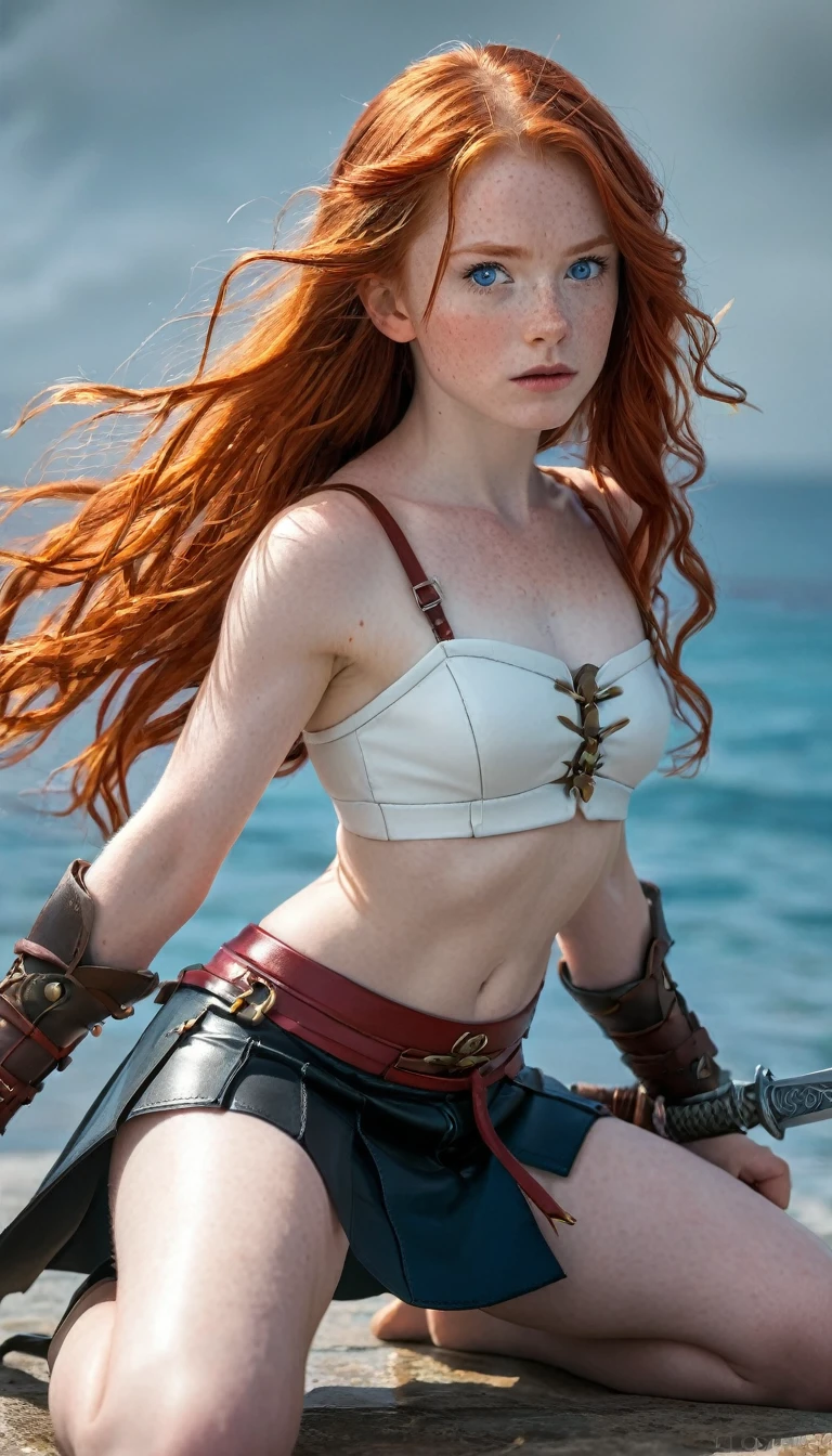 (best quality,ultra-detailed),(realistic,photorealistic:1.37),Lewd elf pirate,ship,penetrated,tied,desperate expression,humiliated,exposed body,fantasy,menacing ocean waves,seaweed,weathered wooden ship,stormy sky,salty sea breeze,dark and mysterious atmosphere,ragged pirate flag,shadowy silhouette of other pirates,treasure chest overflowing with gold coins,skull and crossbones insignia,playful and seductive eyes,striking red hair flowing in the wind,seductive yet fierce appearance,dirty and torn clothing,braided ropes,teeth gritted in pain and pleasure,heavy chains,moaning,roleplay,erotic fantasy,provocative gestures,mischievous smile,lustful anticipation,daring adventure,taboo desires,naughty exploration,shady underworld of the pirate world,dominance and submission,forbidden pleasure,sensual play,unleashed and forbidden passions,captive in a dangerous game,rippling muscles and toned physique,nervous anticipation,shadows dancing on the deck of the ship,moonlight peeking through ominous clouds.