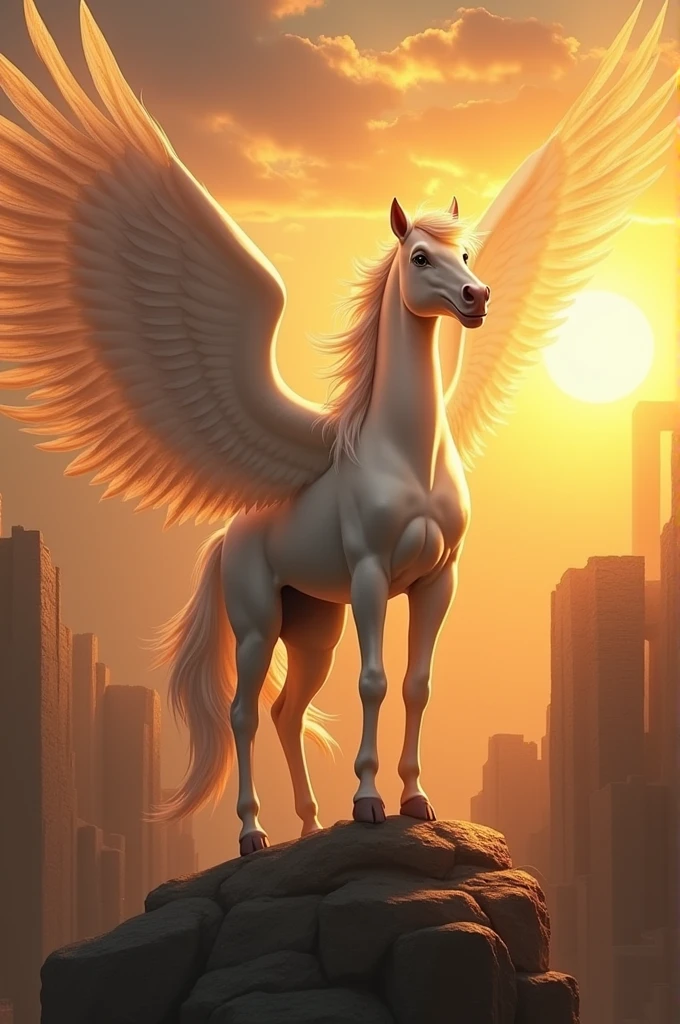 Les rayons dorés du soleil couchant projettent une lueur chaleureuse sur les ruines antiques, où Celestia veille. Ses ailes se déploient majestueusement tandis qu'elle scrute l'horizon, son regard perçant à la recherche de toute perturbation dans le royaume céleste. (Adversiting Poster) (Beautiful) (Ultra détaillé)