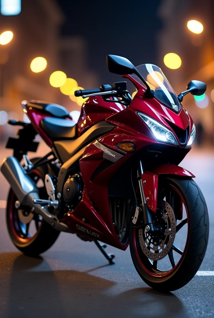 Design Suzuki GSX 150 motorcycle in burgundy totnasol color