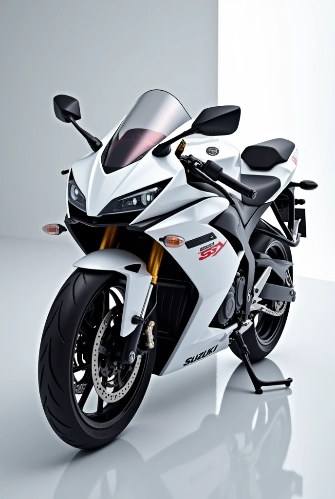 Design Suzuki GSX 150 motorcycle in white with iridescent burgundy