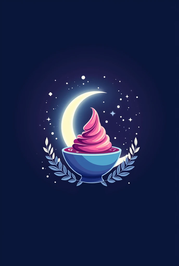 I want you to create a logo for an açaí shop, name is ice moon acai teria