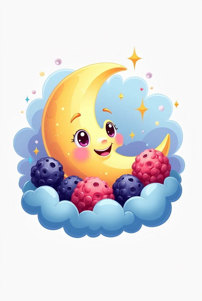 I want you to create a logo for an ice cream shop , name is ice moon acai teria