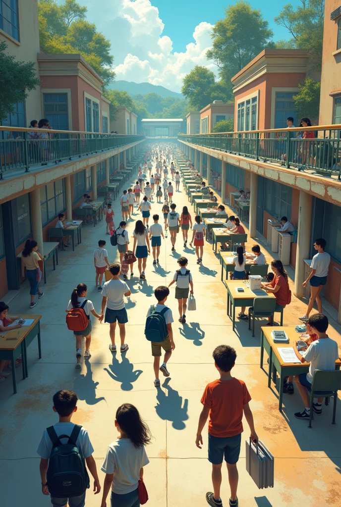 Illustration of the singularity principle in a horizontal way in everyday life at a school