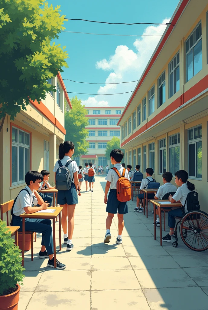 Illustration of the singularity principle in a horizontal way in everyday life at a school