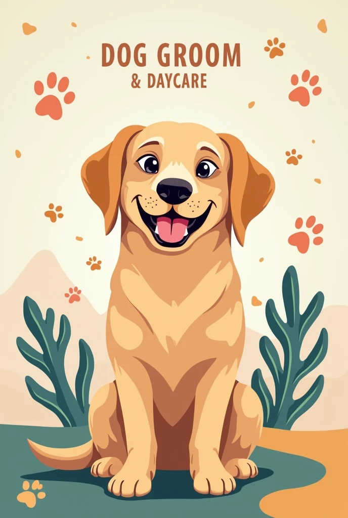 Create a business card for dog grooming and dog daycare with canine aesthetics