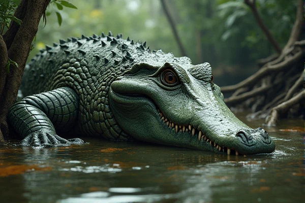 Please draw a picture of a crocodile