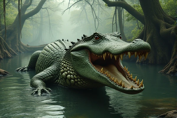 Please draw a picture of a crocodile