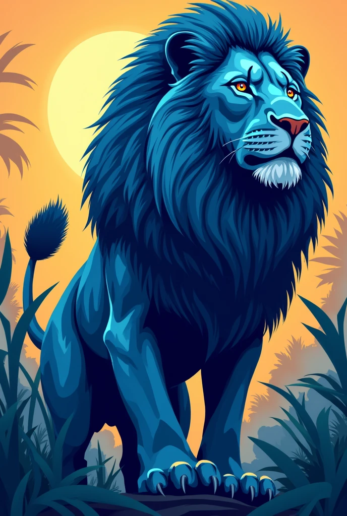 A blue lion for the logo of a school competition in Pernambuco 