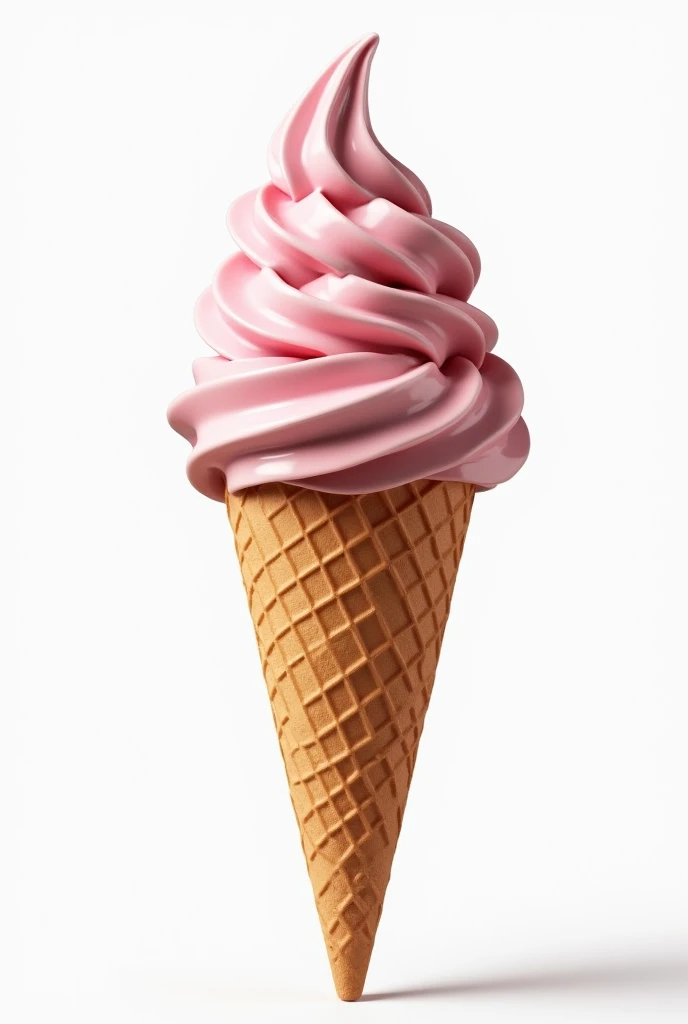 a detailed photo of an ultra-realistic, hyper-detailed and photorealistic ice cream cone, made with the most expensive ingredients and materials, shimmering with a high-gloss finish, set against a plain white background, ultra-detailed, 8k, high resolution, best quality, masterpiece