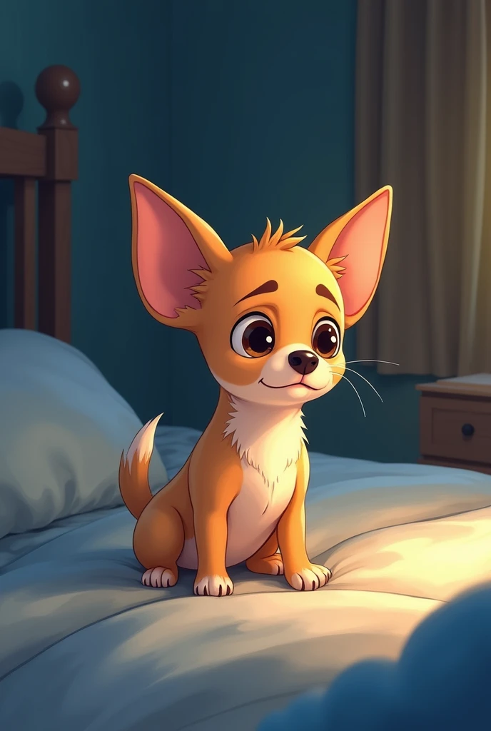 A small dog, Chihuahua, shivering because he can&#39;t sleep　Animated
