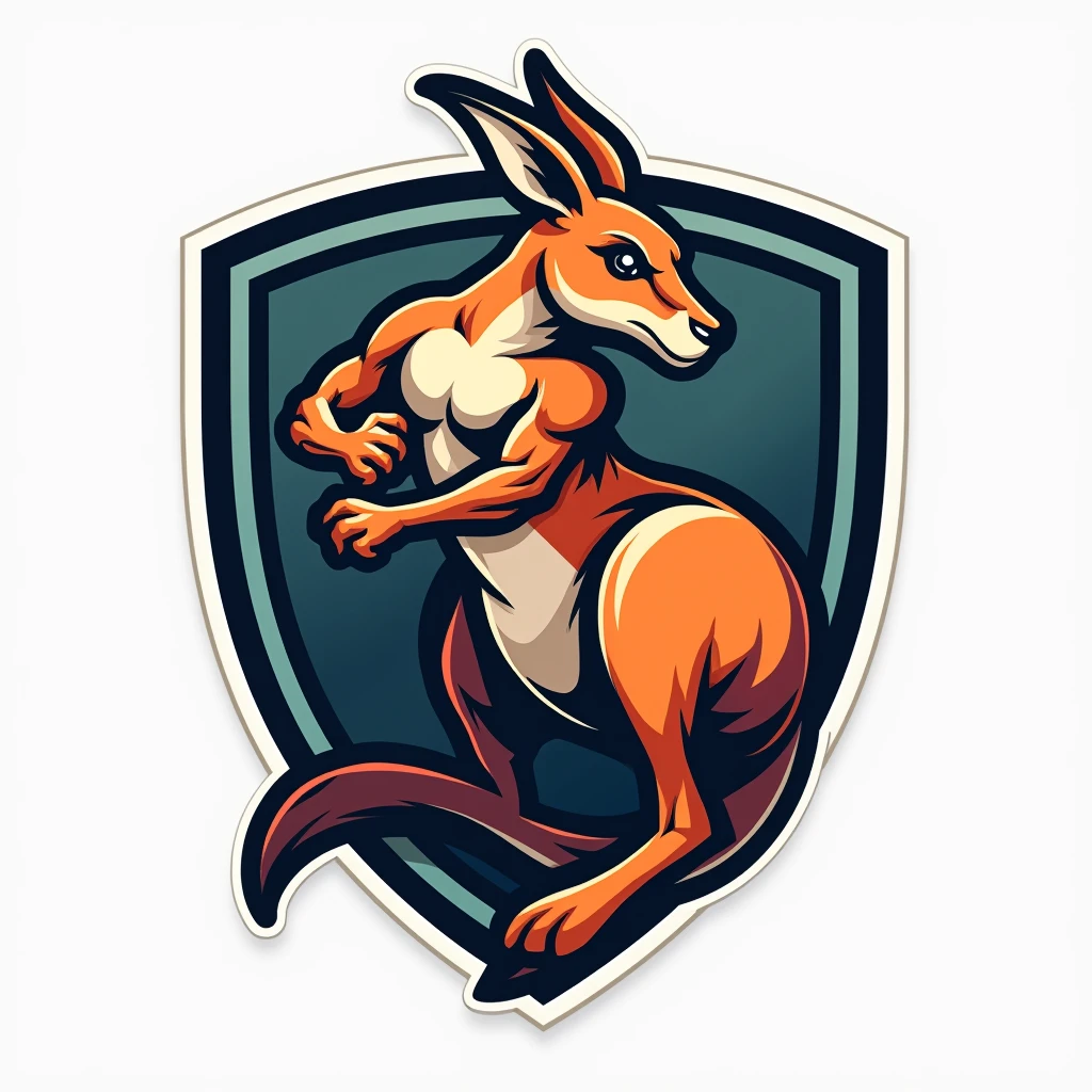 Incredibly beautiful and attractive sports logo of a kangaroo png image