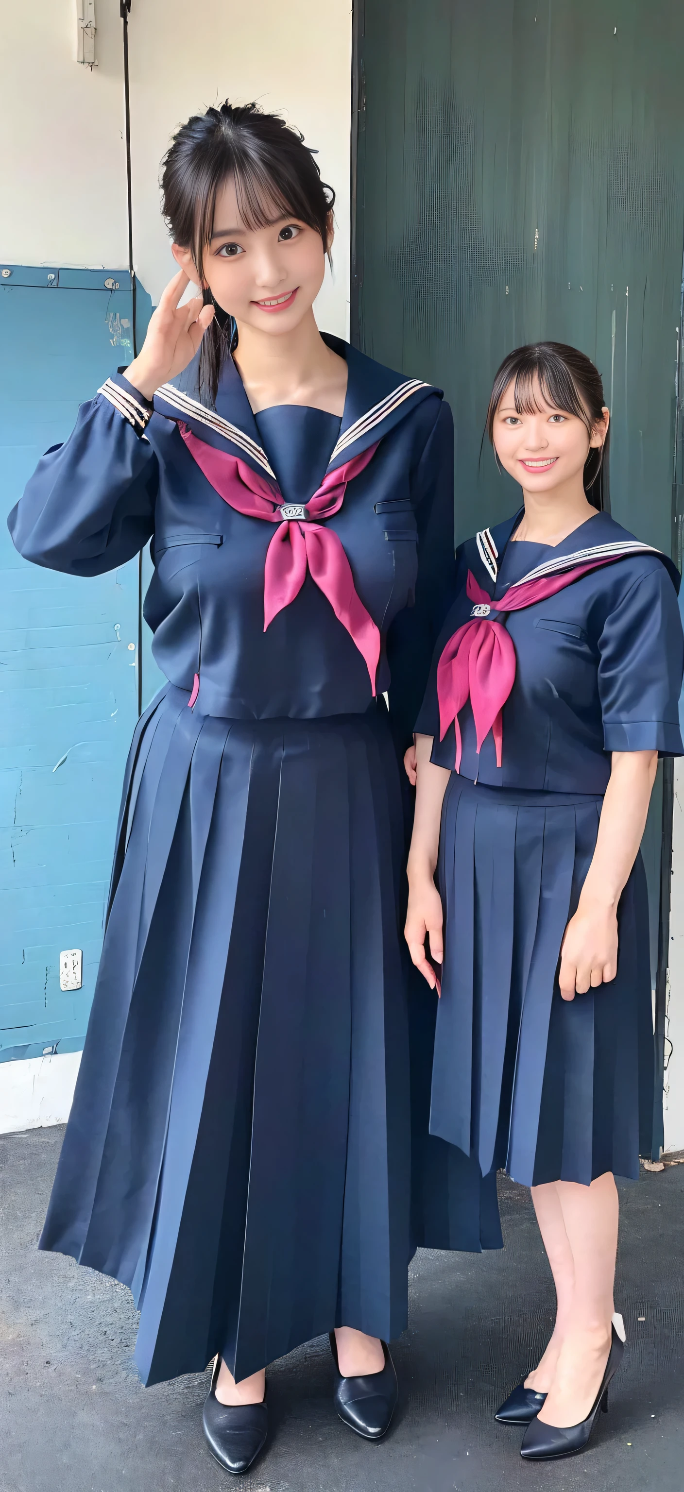 realistic pictures、Highest品質、ultra high resolution、Professional specifications、 ((((Elementary school girl standing with hands on hips))))、Inside the bookstore、Japanese school sailor suit、very short skirt、((police officer hat))、((look at the camera))、short sleeve、belly button、'face、lolicon、Highest