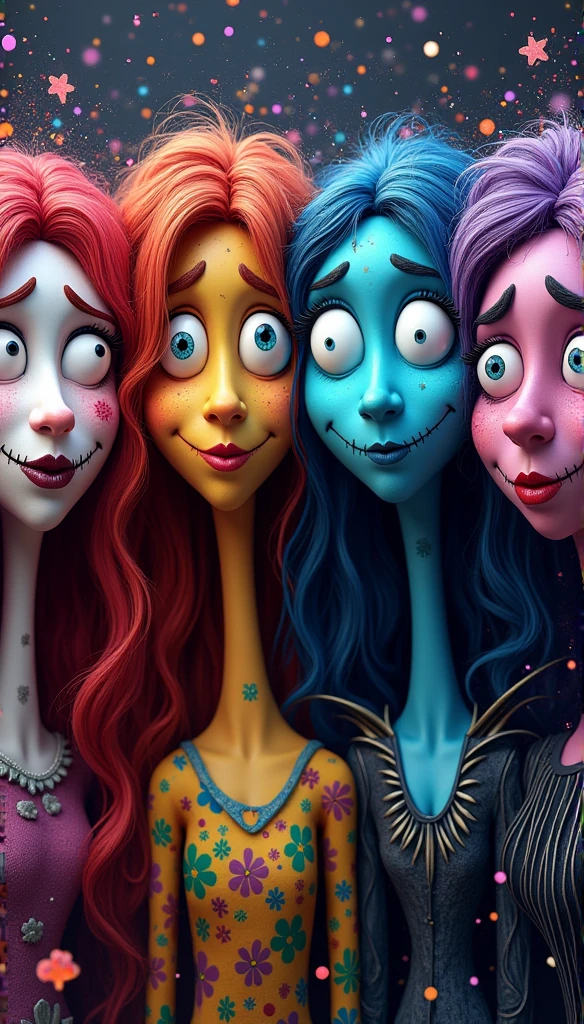 (slime vore) Three gorgeous women (varied height, varied weight, varied race, dressed appropriate to the scene, crazy hairdo, crazy jewelry, tend towards fit and hourglass figure) they are scared and struggling a steamy women's locker room, being caught by tentacles which forcefully restrain their arms and legs while being absorbed by horror monster 'The Blob', damsel in distress, damsel demise. One woman is live streaming about how scared she is while holding her cell phone