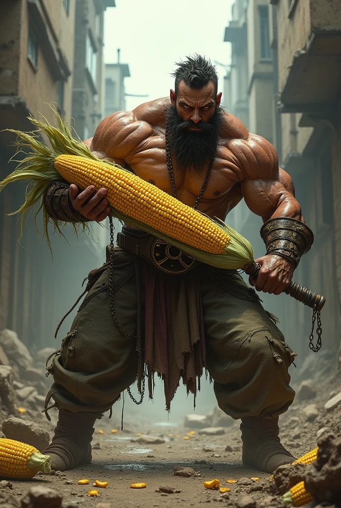 Brawler kit holding a corn