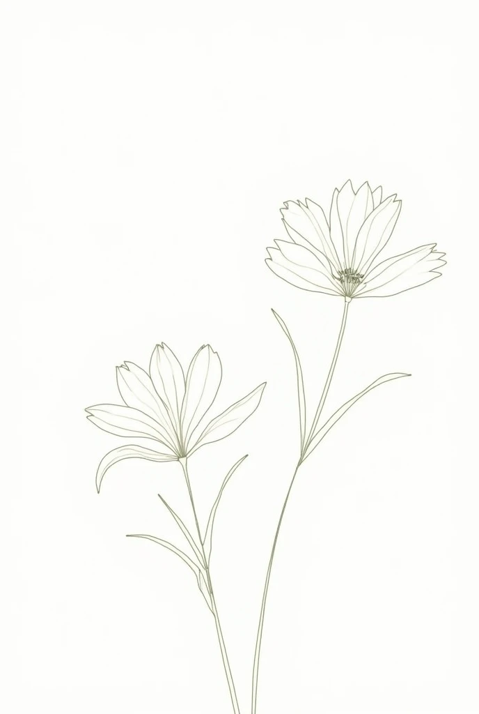 Flowers drawn only with lines