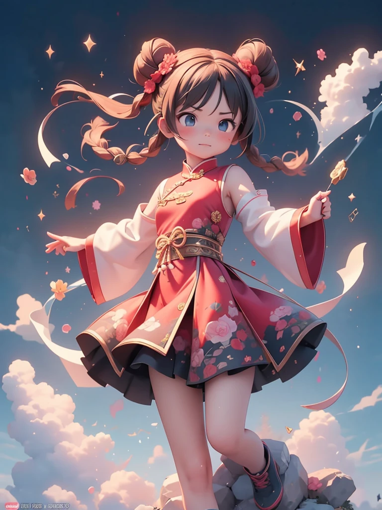 (masterpiece、最高quality、最高quality、Official Art、Beautiful and beautiful:1.2)、(One Girl:1.3)hatsune miku、Twin tails,Big Breasts,quality\(8k,非常に精細なCGユニットのwallpaper, masterpiece,High resolution,top-quality,top-quality real texture skin,Surreal,Increase the resolution,RAW Photos,最高quality,Very detailed,wallpaper,Cinema Lighting,Ray Tracing,Golden Ratio\), break ,alone,1 female\(cute,cute,small ,Hair is floating,Hair color is dark red,Braided twin bun hairstyle,Eye color is dark red,Big eyes,Red Chinese Dress,chest,Combat Stance\(kung-fu style\),Dynamic Angle,Long Shot,whole body,Dust cloud caused by stamping,Angry face,chestの谷間\),background\(outside,Classical Chinese Temple\),[Browsing Caution:2.0],Long Shot