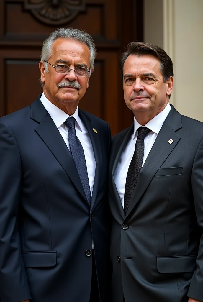 Measure an image of the president of Brazil Lula with Bolsonaro, the former president of Brazil