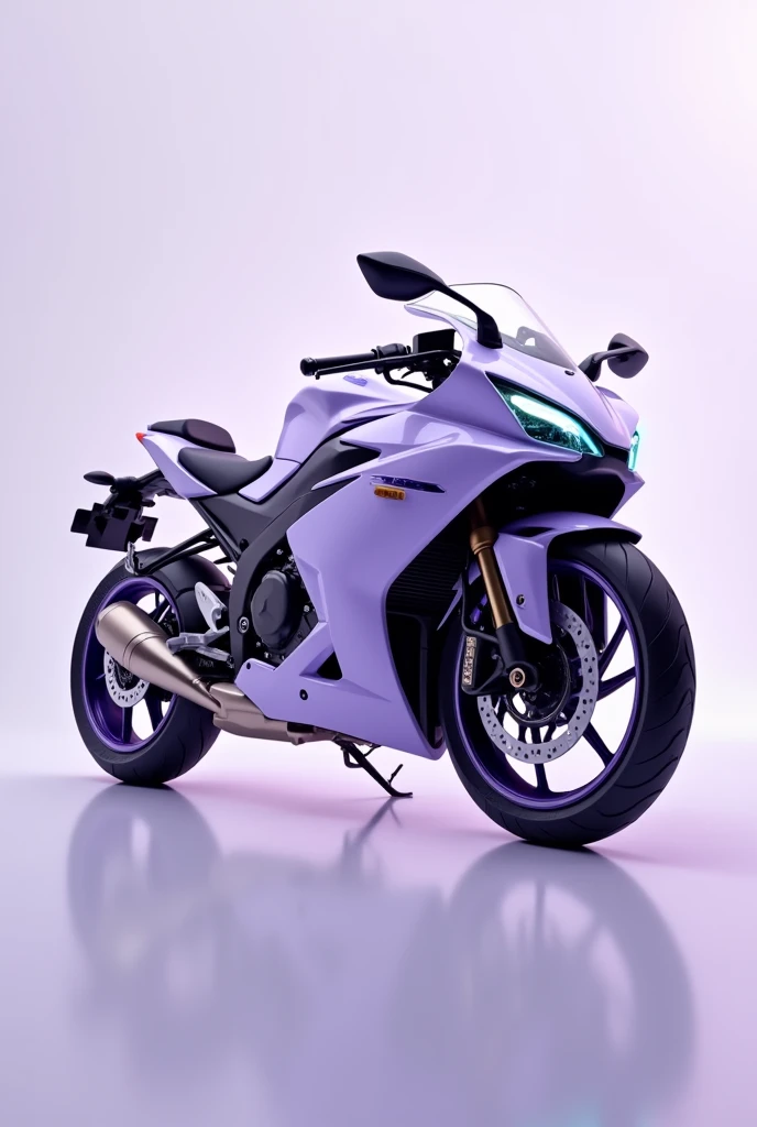 Design Suzuki GSX 150 motorcycle in light purple with white and blurred rims 