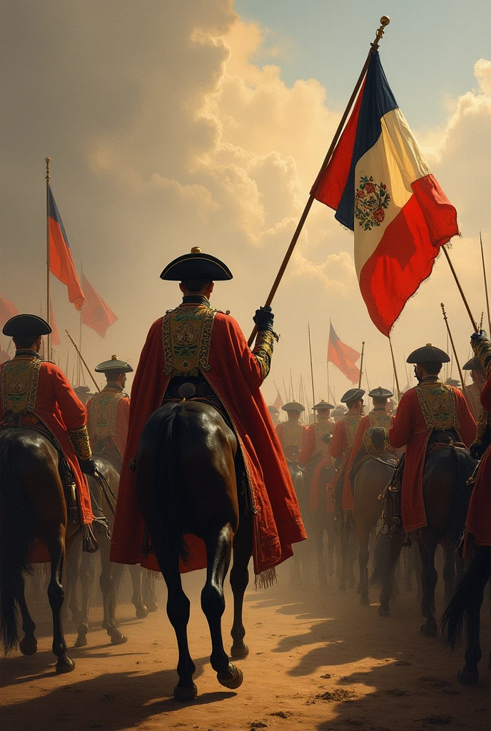 images of this event . José de San Martín proclaimed independence in Lima, But the measure was not enough for Viceroy José de la Serna to abandon his efforts to maintain the Viceroyalty.. After this event, The Spanish military man and politician retreated to the southern mountains of Peru, where he prepared to rearm his army with the help of other regions still loyal to the Spanish Crown. In this regard, Simon Bolivar, who led the patriotic forces, understood the need for a decisive military campaign to secure independence. The military who defended Peru were aware that no country in the Americas could be truly free and sovereign if the royalist army remained on the continent..