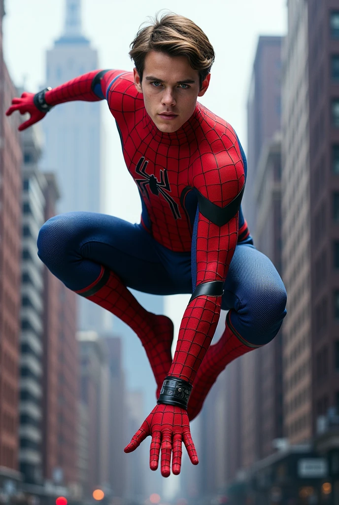 Andrew Garfield spiderman pero con el traje de spiderman de Tom holland