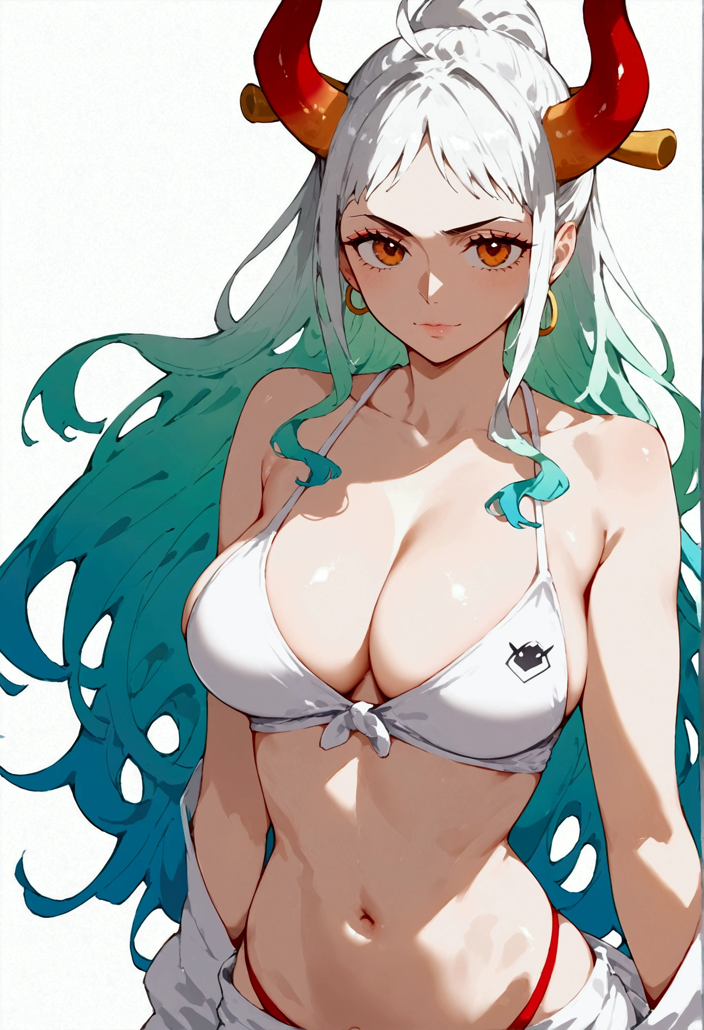 anime artwork, score_9, score_8_up, score_7_up, score_6_up, score_5_up, score_4_up,yamato \(one piece\)
long hair,multiclored hair,oni,horn