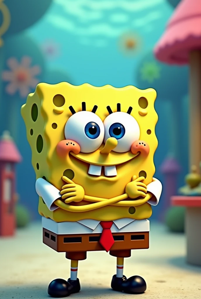 Sponge Bob with his arms crossed