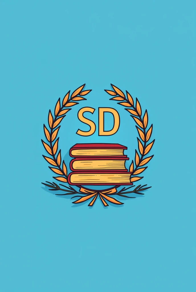 Create a flag symbol, to represent the school of Piauí, with books with the letters SD in the middle