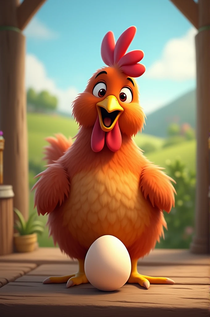A chicken with egg