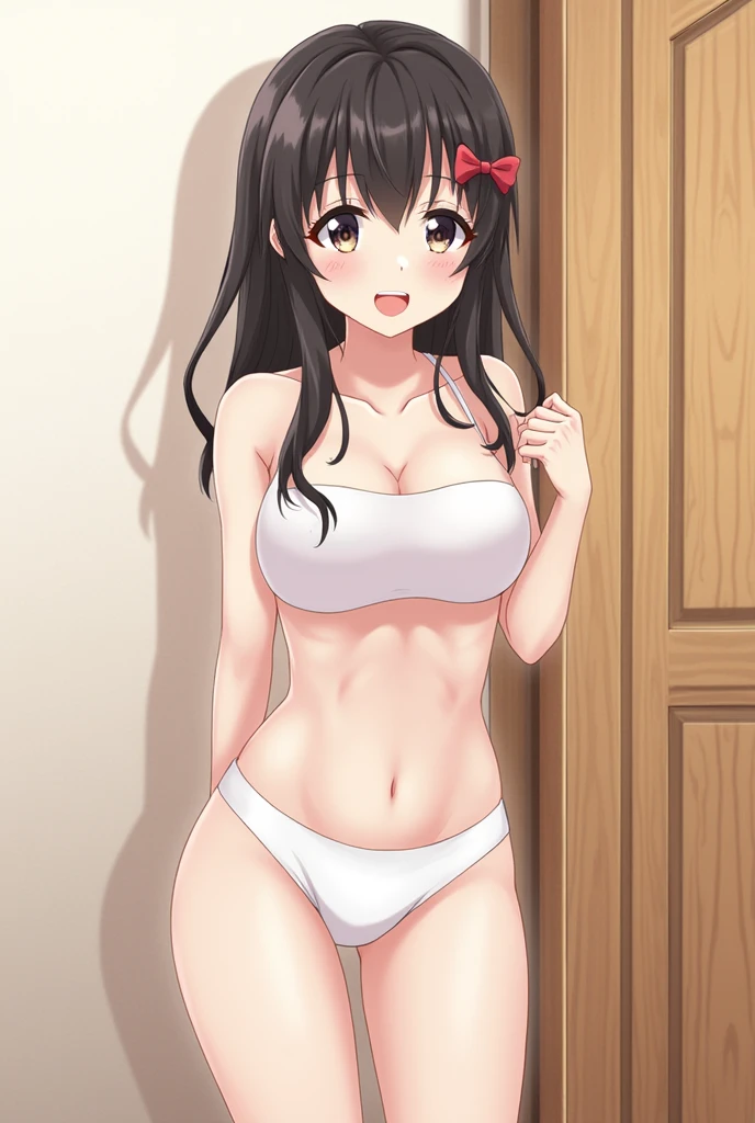 Anime girl standing,smilling, big boob,perfectbody,cute,hot,cum on face,white panties,cute panties,nud,see though,very hot