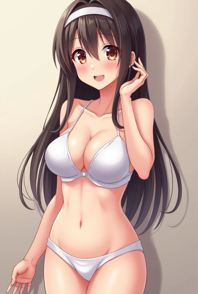 Anime girl standing,smilling, big boob,perfectbody,cute,hot,cum on face,white panties,cute panties,nud,see though,very hot