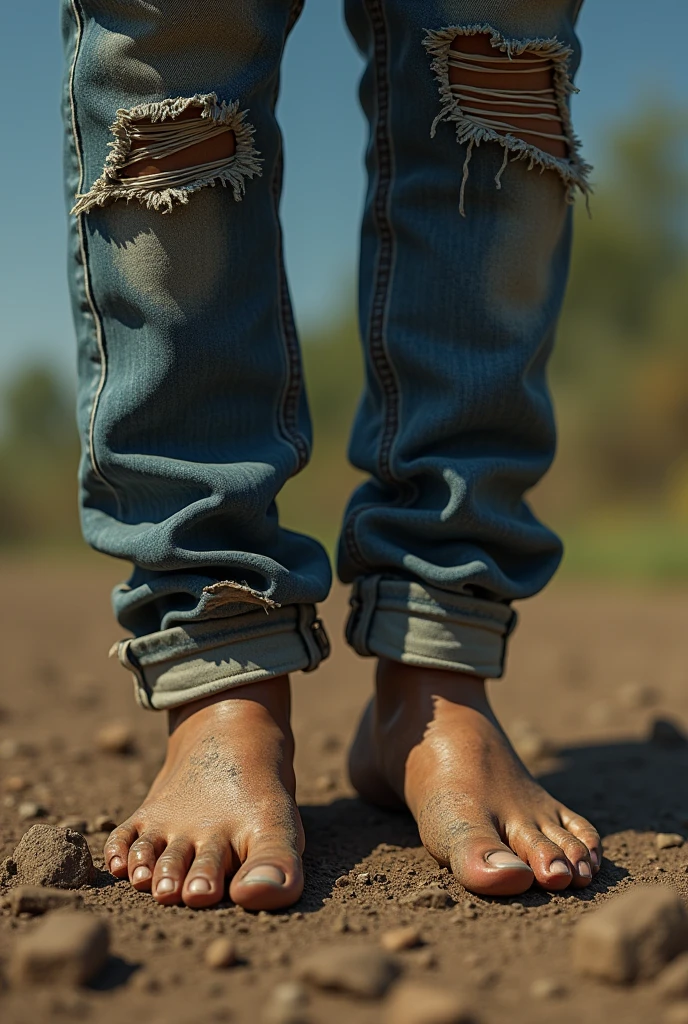 dirty sole feet girl jeans