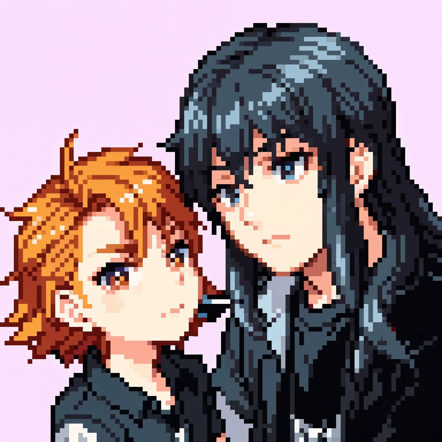 Pixel art, pixel style, sprite, Couple, stars in hair, Pointy hair, emo hair, emo boy, hair with clotheslines tipsPointy hair, emo hair, emo boy, hair with clotheslines tips 