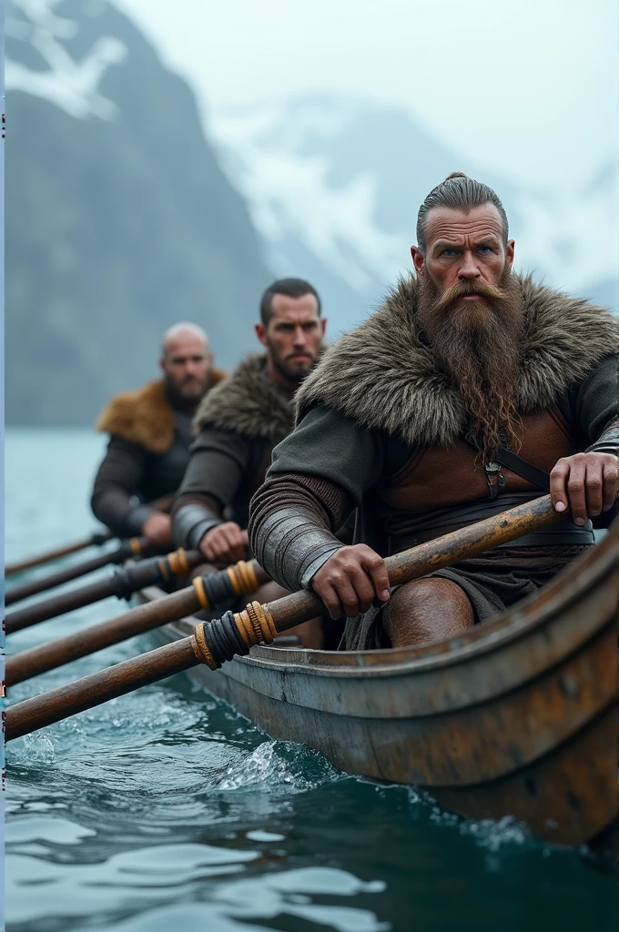 4 older rowers with Viking appearance
