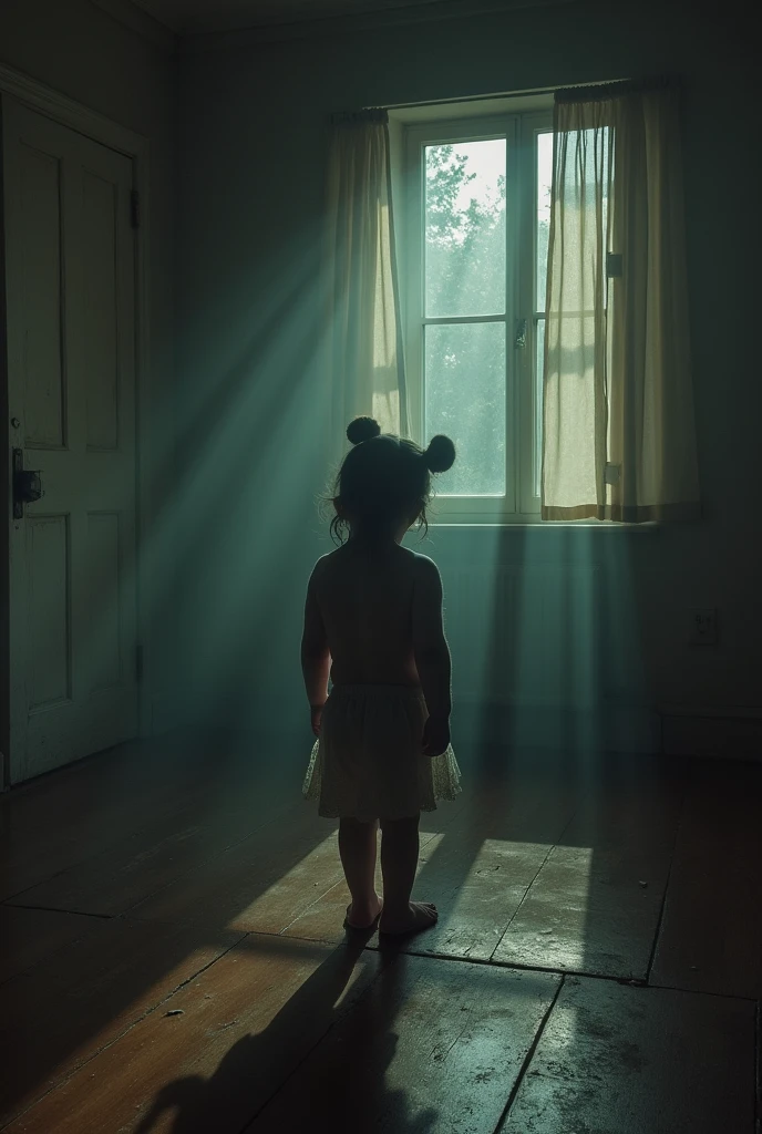 create an image of a dead child in a room