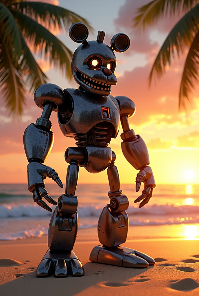 Fred o Animatronics de fnaf na praia