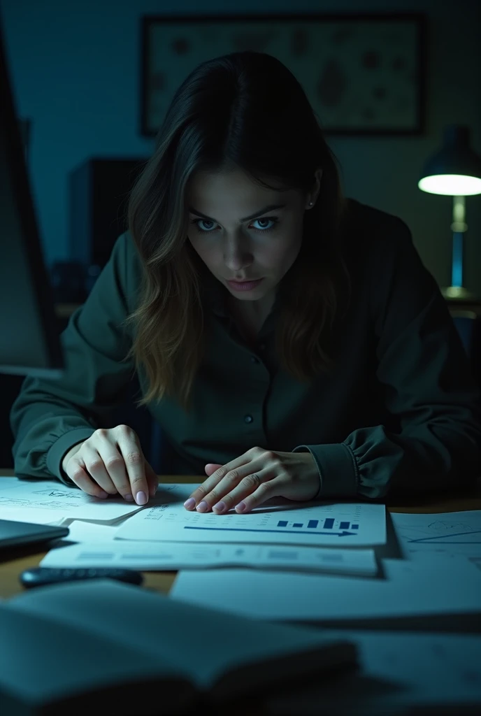Female employee messing with accounting records
