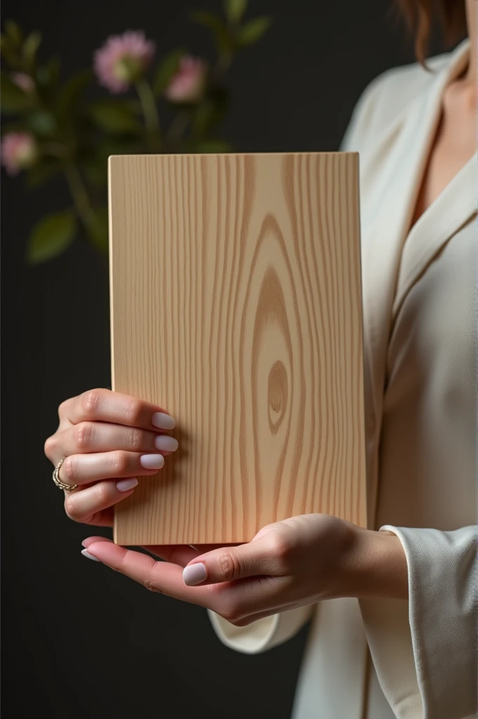 Woman's hands holding a board