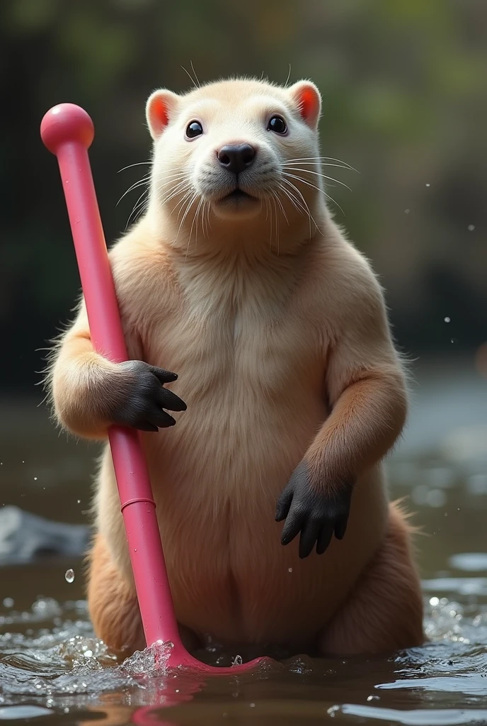 NAKED PUTIN with pink rubber stick and RIDING A beaver