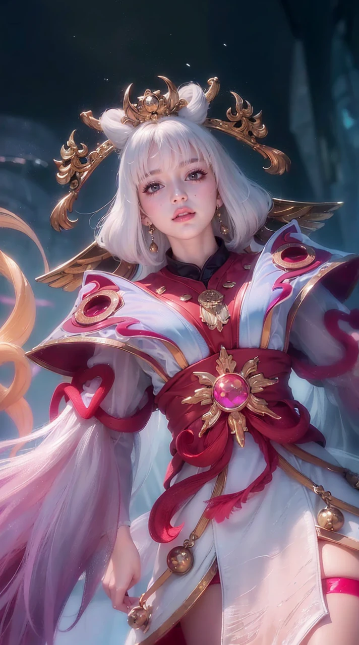 (8k, RAW photo, photorealistic:1.25) ,( lipgloss, eyelashes, gloss-face, glossy skin, best quality, ultra highres, depth of field, chromatic aberration, caustics, Broad lighting, natural shading,) looking at viewer with a serene and goddess-like happiness,