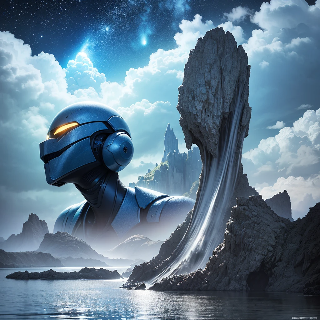 (8k, highest quality, masterpiece, final fantasy style: 1.2), (unRealistic, photoRealistic: 1.37), Dreamy landscape, Fantasy, Unsurreal landscapes, Super detailed, Flying Castle, Floating Island in the Sky, Seven-colored swirl of light, Intense lightning, milky way, Complex Light, Colored light, Large Lake, Starry sky reflected on the lake surface, Countless shining stars, Meteors, Reflections , (A pillar of light emanated from the ground:1,2), roses and orchids gardens , sunset, pink clouds, waterfalls in the sky, realistic style, Hyperrealism drawing, a flying pirate spaceship floating at the clouds level, burning skyscrapers, cyborgs, timeless realms, stunning princess , casting spell, healing light magic effect, in a magical lagoon of the fairyland, crystal clear water surface reflections, sharp focus, looking at viewer, (close-up:0.9), (bright white theme:1.2), (bright white tone:1.2), (deep blue tone:1.3),((( realistic, Hyperrealism, vivid colours , landscapes , alien cyborgs , science fiction themes))), (((2 humanoid stunning female cyborgs posing )))
