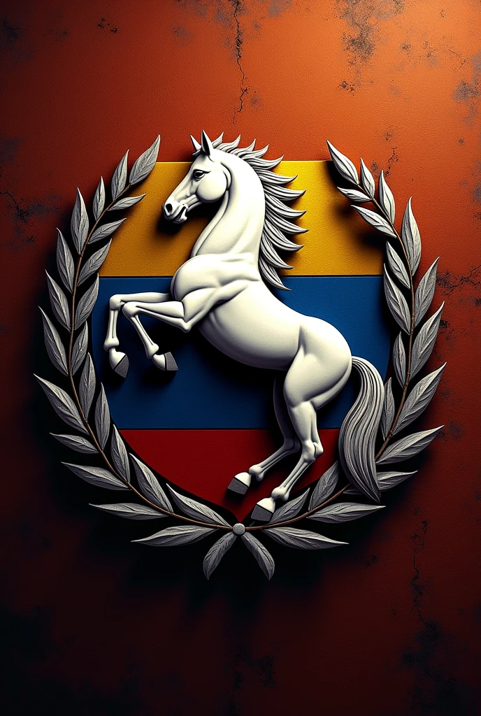 An image of the Venezuelan coat of arms for wallpaper with the white horse 
