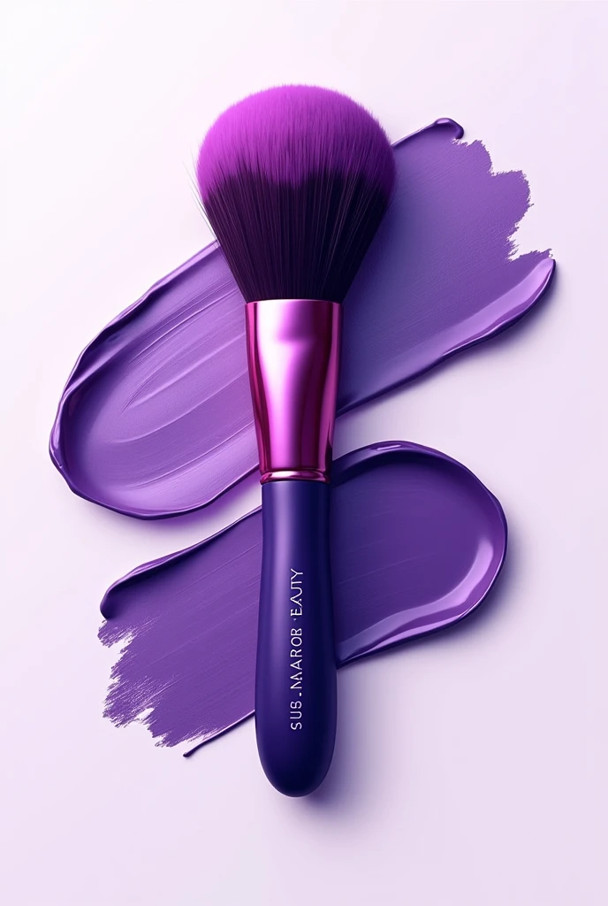 Purple makeup logo with brush written: Sou Navarro Beauty 
